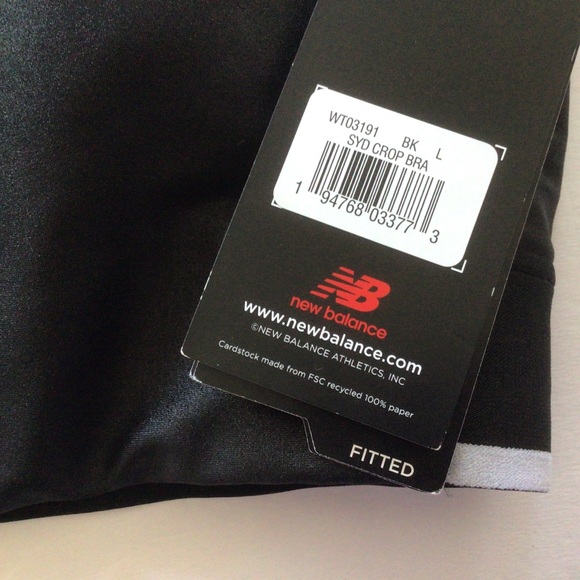 NEW BALANCE SYD COLLECTION BLACK STUDDED SPORTS BRA LARGE NWT - Picture 7 of 16